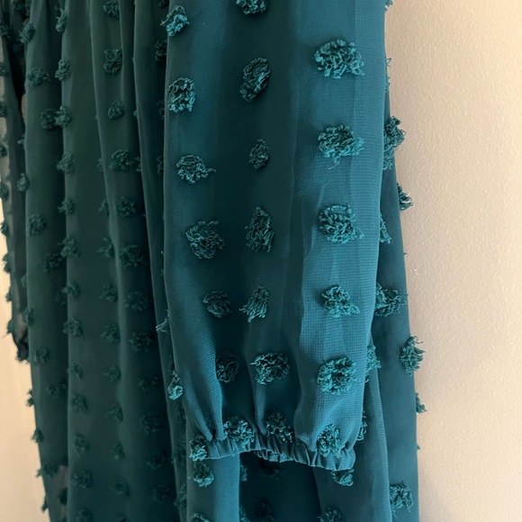 Flypigs Girls Midi Swiss Dot Flared Sleeve Ruffle Collar Party Dress Casual - Picture 6 of 10